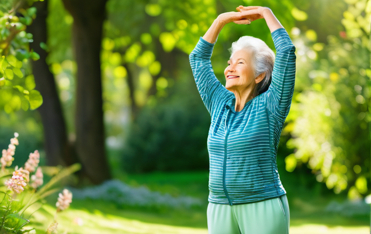 스트레스 해소를 위한 운동   스트레칭 - **Prompt 1: Serene Morning Stretch for Mind and Body Connection**
    A peaceful, soft-focus image o...