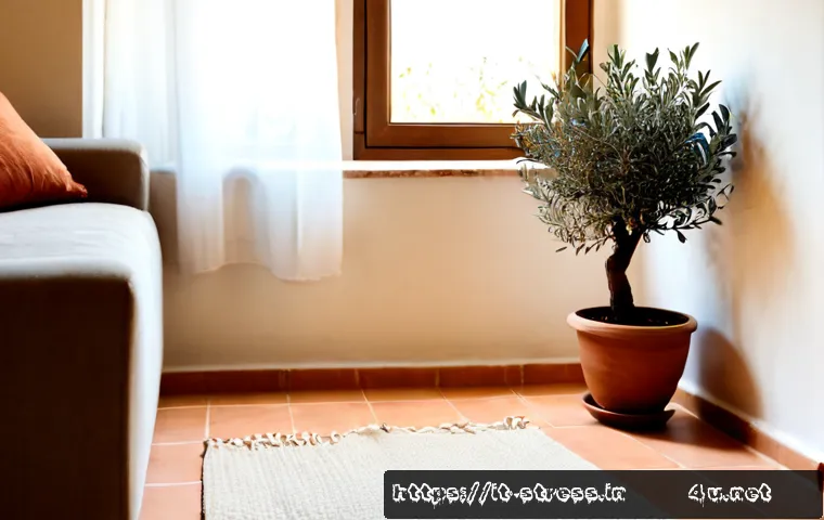 스트레스 해소를 위한 나만의 힐링 공간 만들기 - Photorealistic cozy healing corner in a bright Italian apartment, comfortable linen armchair beside ...